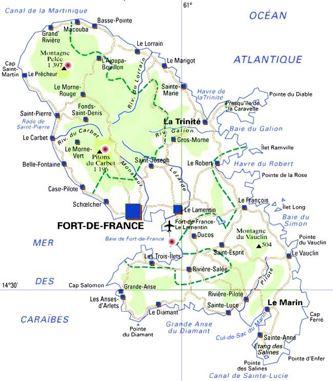 Мартиника на карте. Мартиника на карте Франции. Где находится мартиника